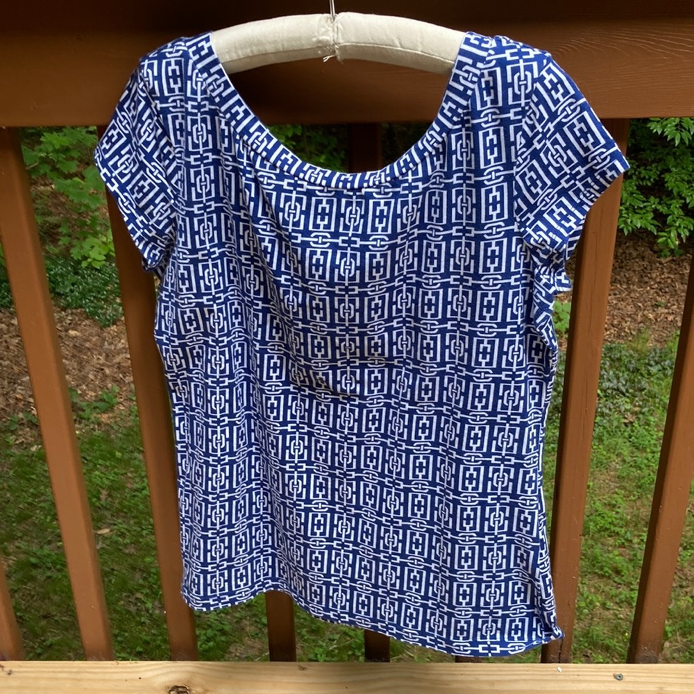 NY&C blue geometric blue shirt